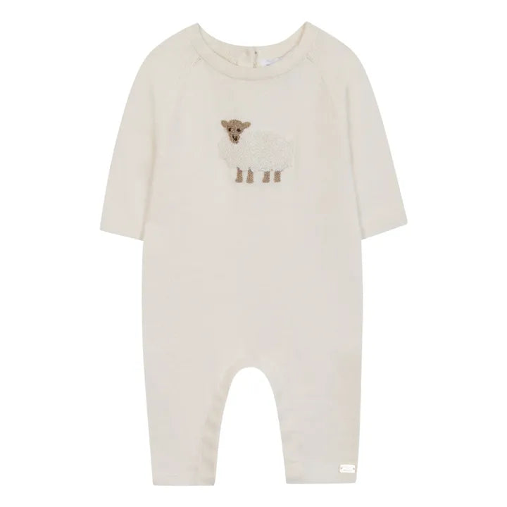 Jumpsuit long Ecru Embroidery sheep