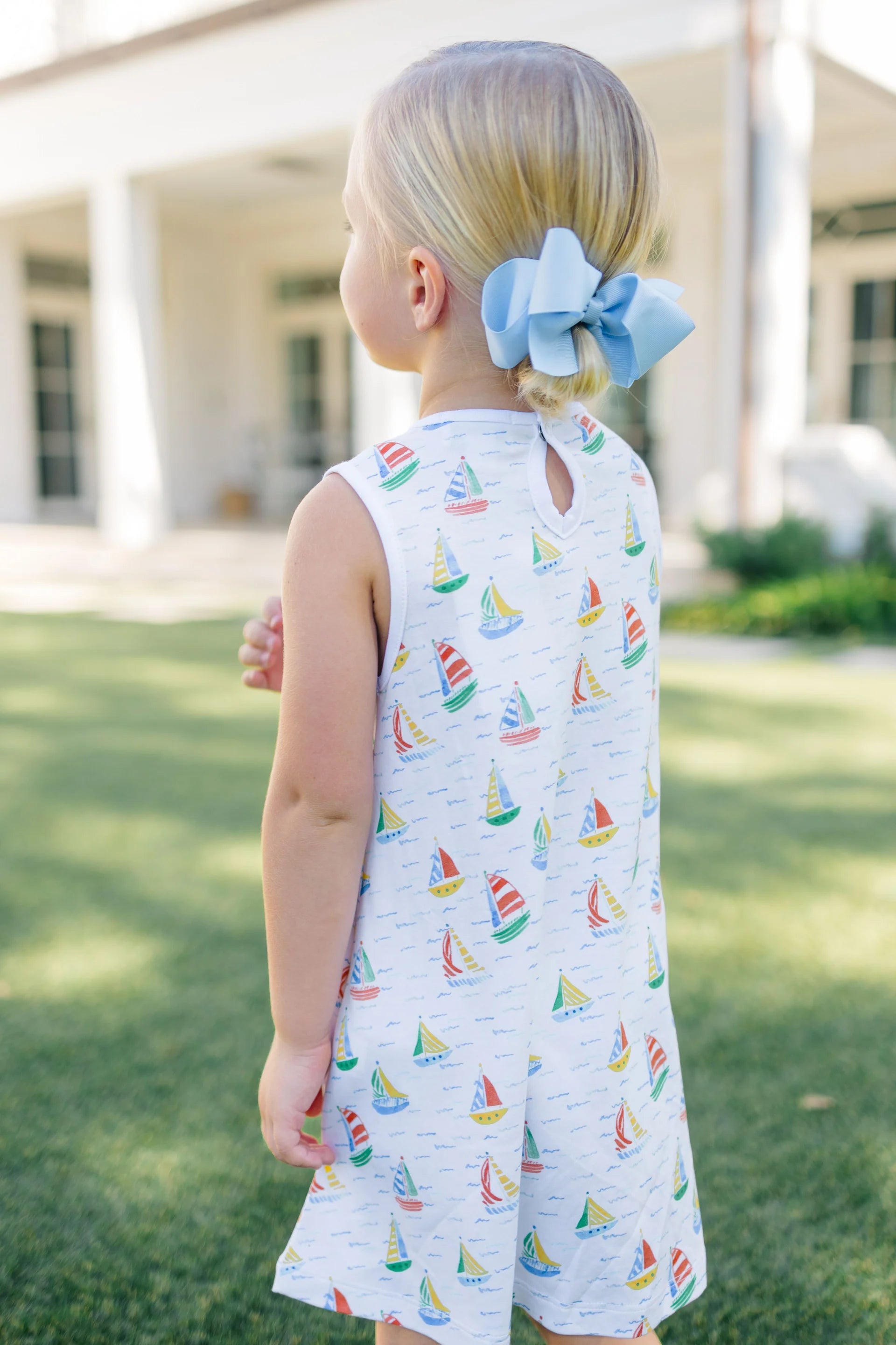Sleeveless Dress in Yacht Print