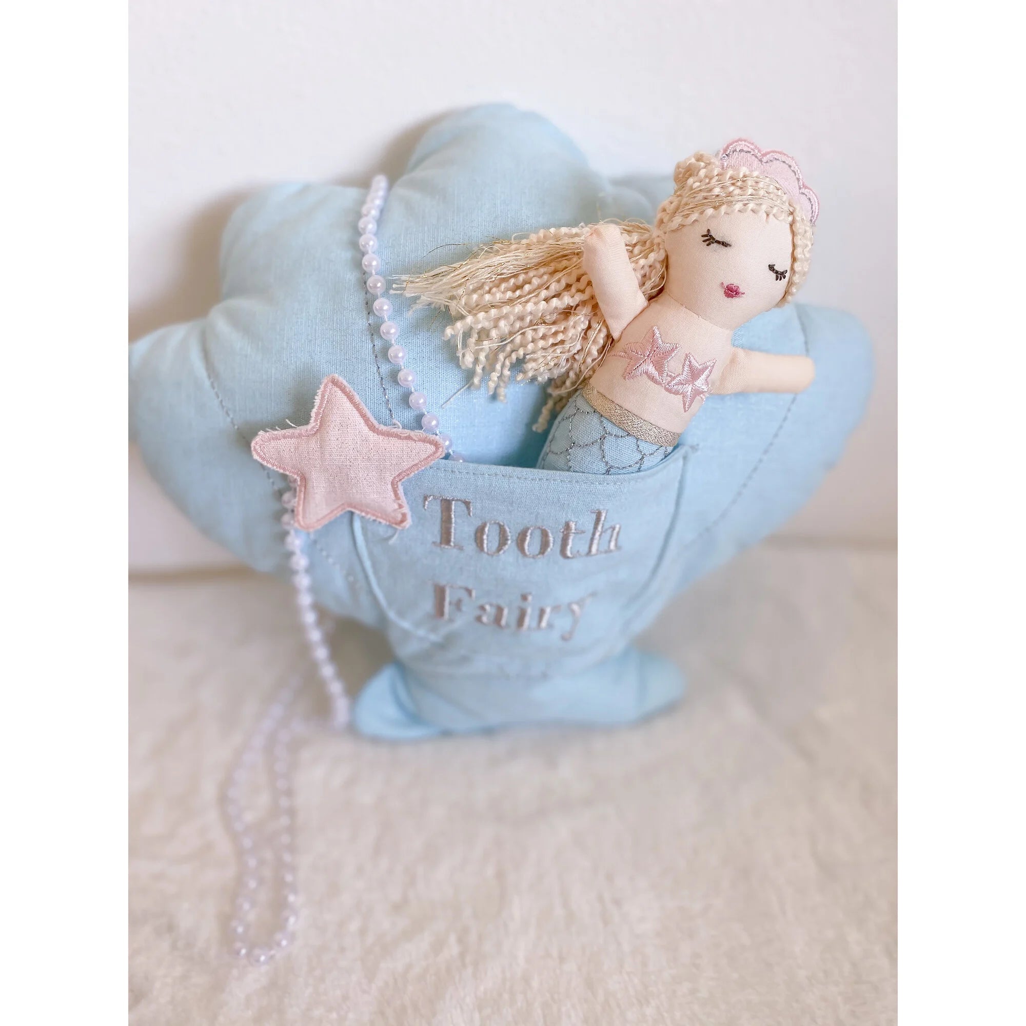 Mini Mermaid Tooth Fairy Pillow and Doll Set