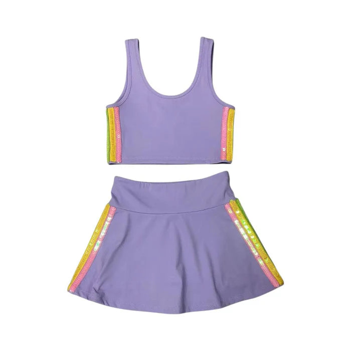 Lavender Rainbow Sherbert Sequin Tennis Set