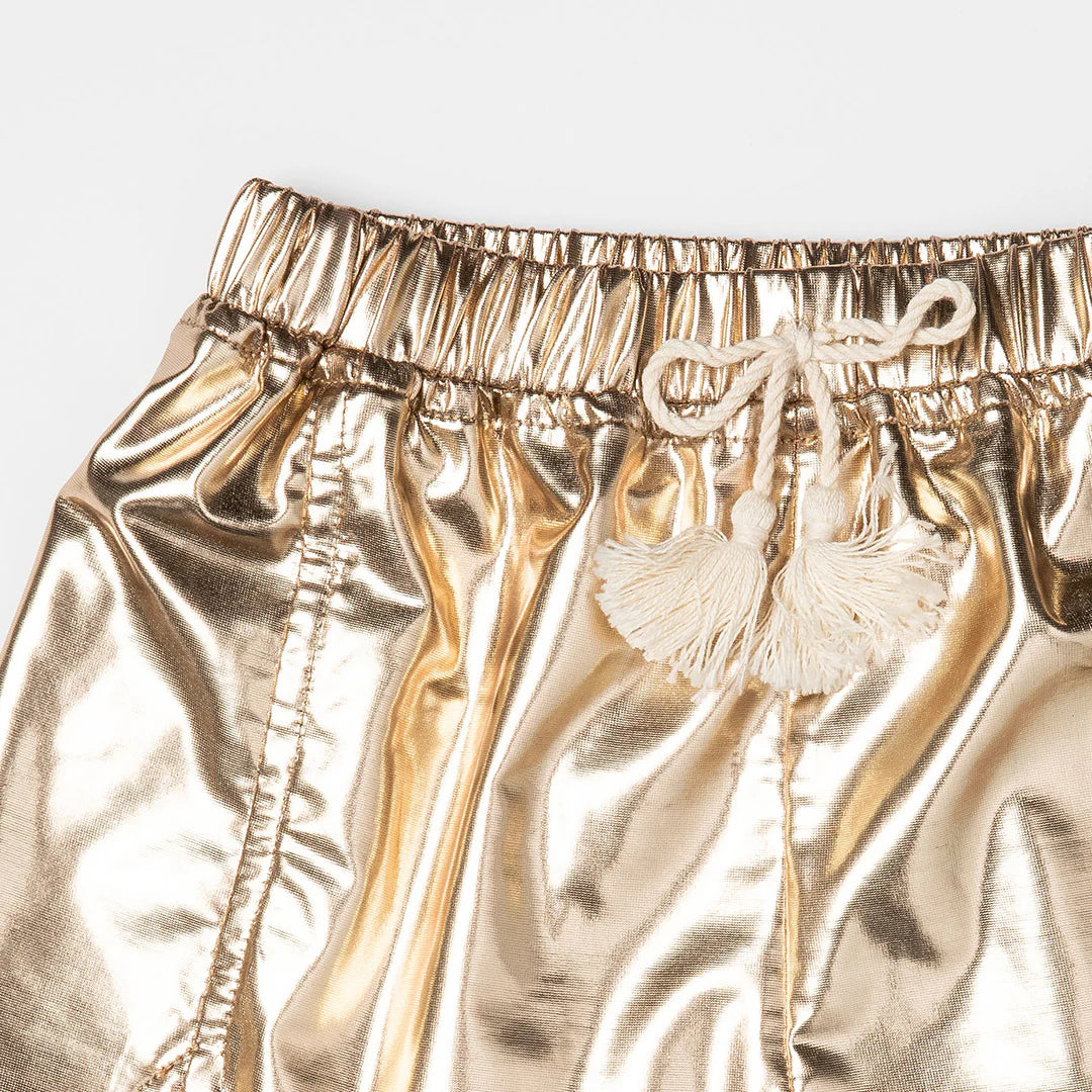 Girls Millie Metallic Short Gold