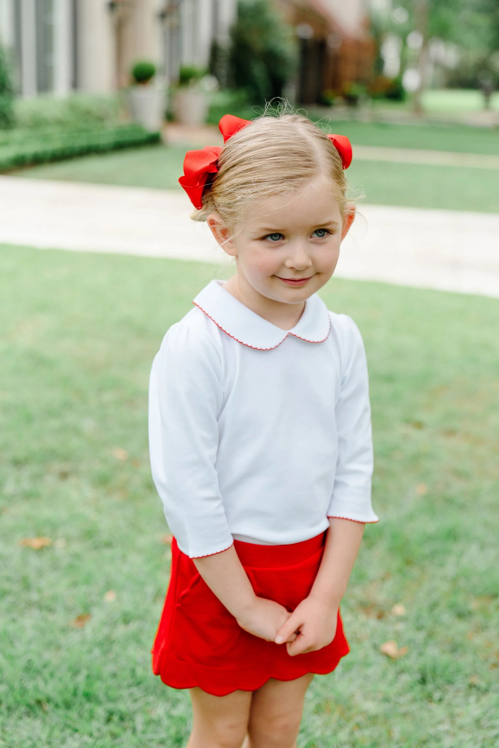 3/4 Sleeve Shirt w/ Red Trim F26