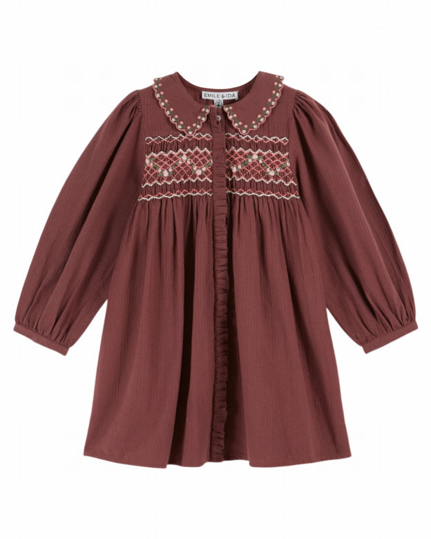 Smocked Dress in Violine