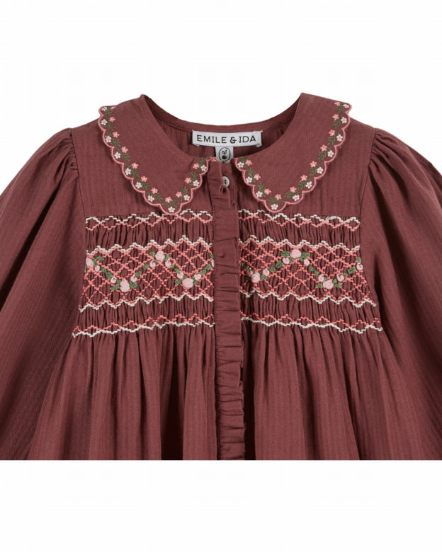 Smocked Dress in Violine