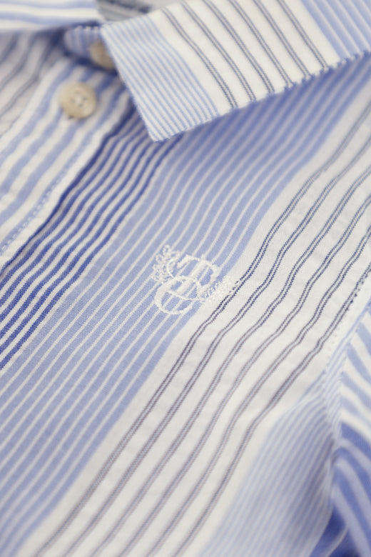 Blue Striped Boys Dress Shirt
