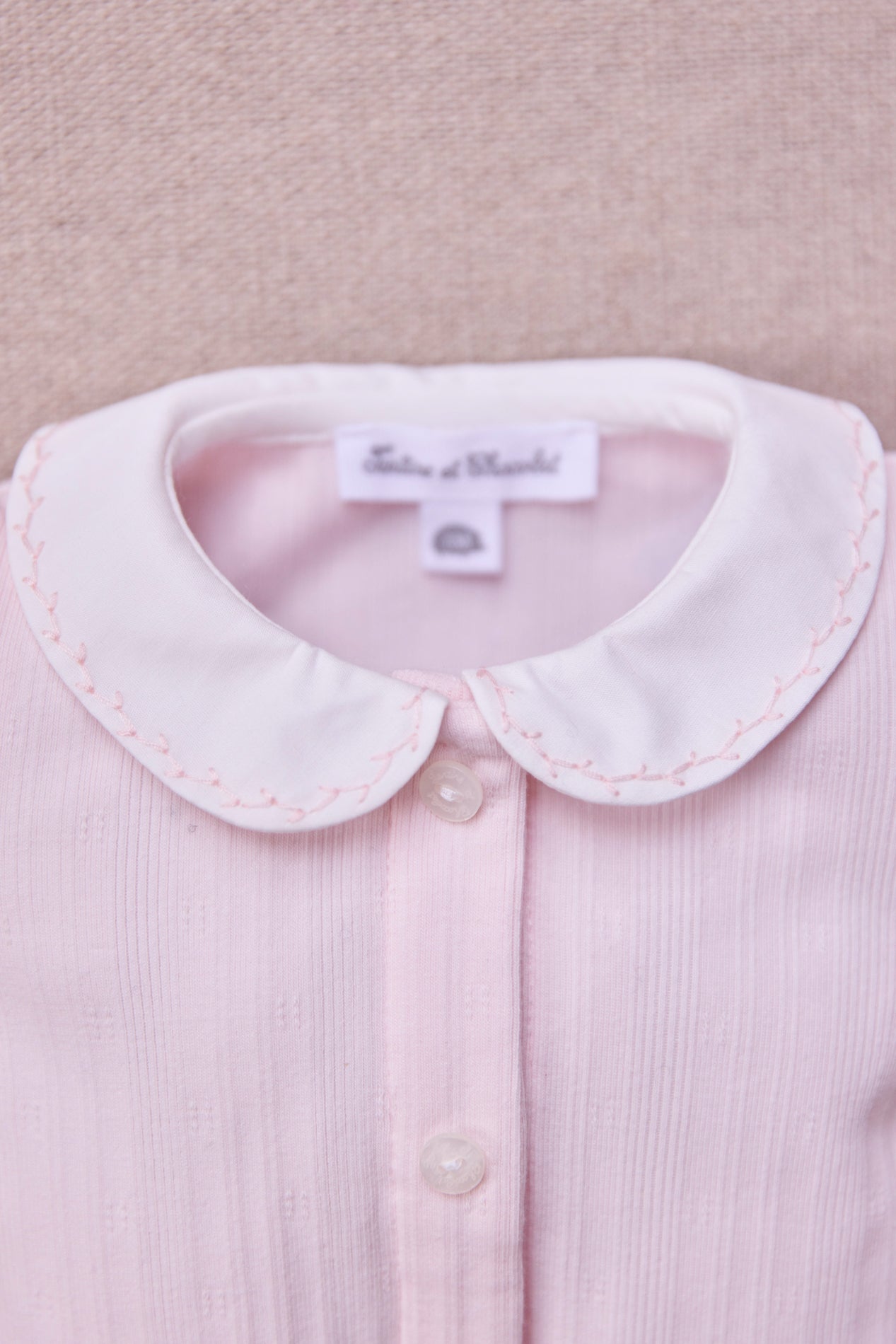 Collared LS Woven One piece Rose F26