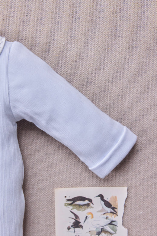Collared LS Woven One piece Blue F26