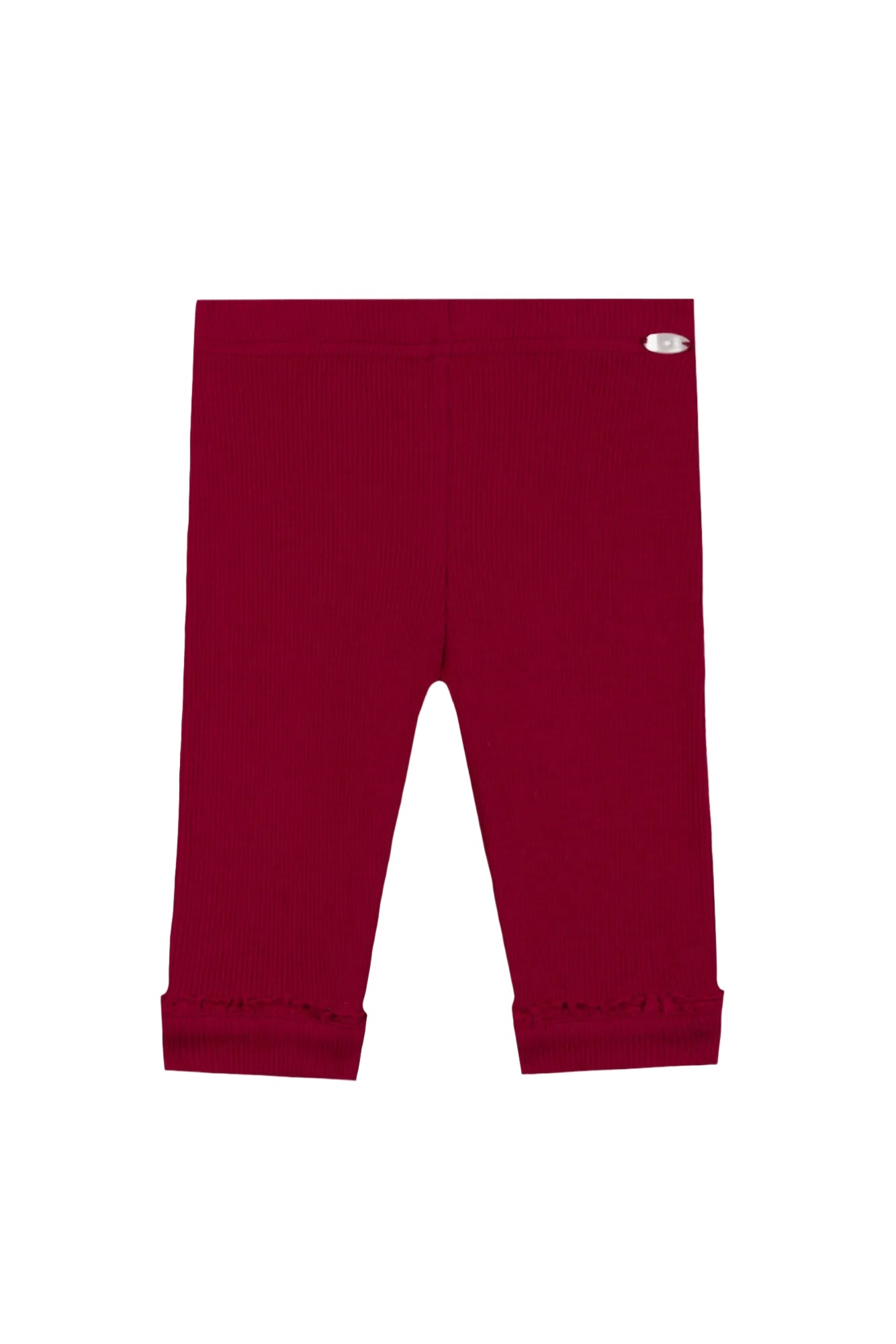 Red baby leggings on a white background