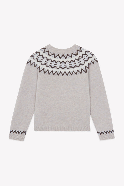 Boy LS Fair Isle Sweater Sable F26