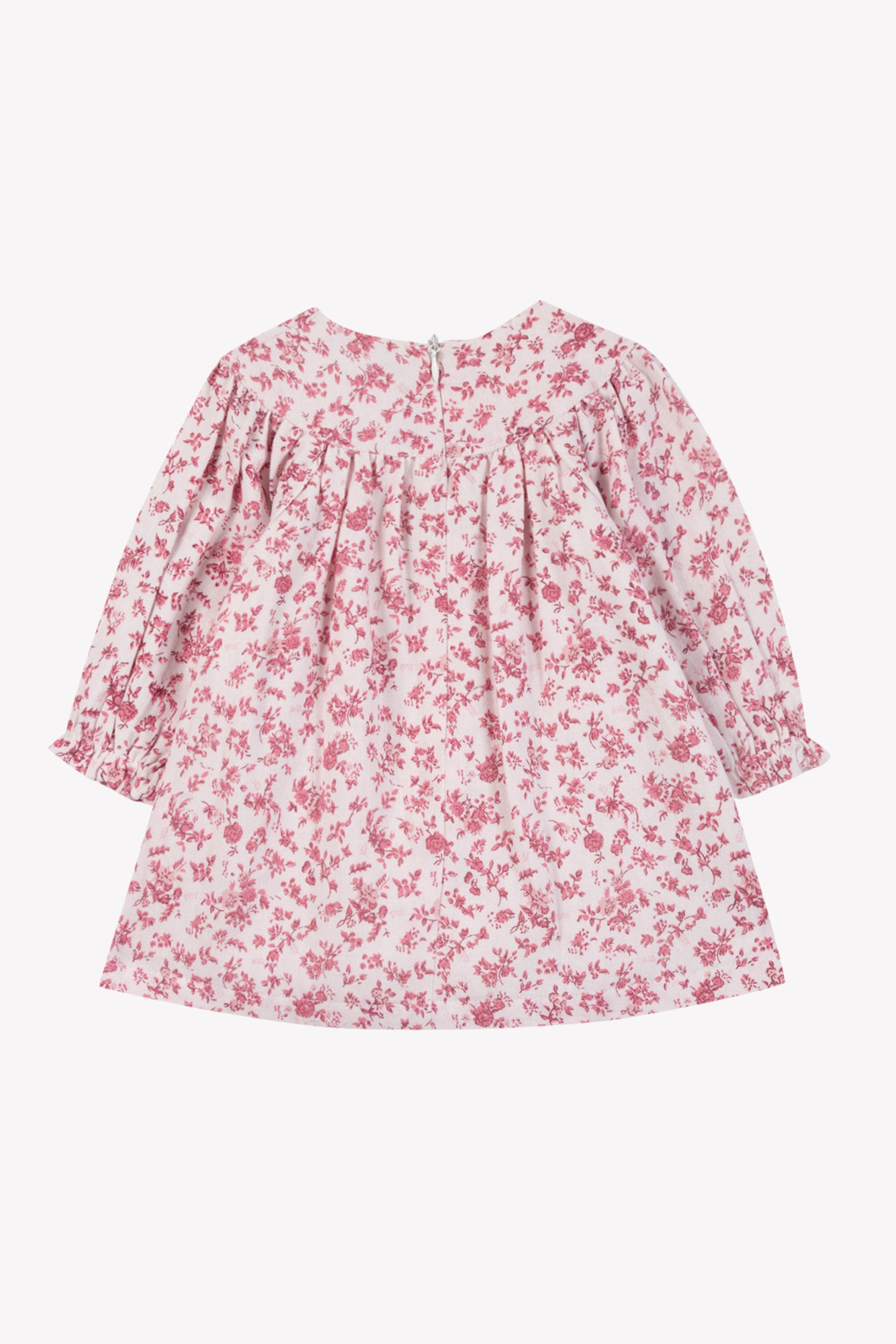 LS Woven Dress White Pink Floral F26