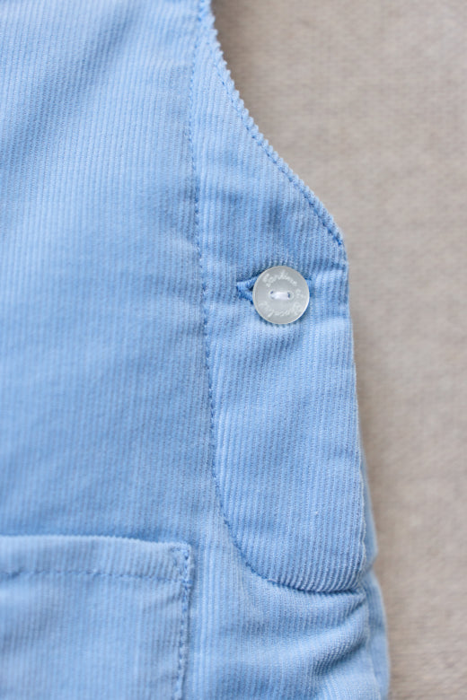 Fine Corduroy Overalls Sky Blue F26