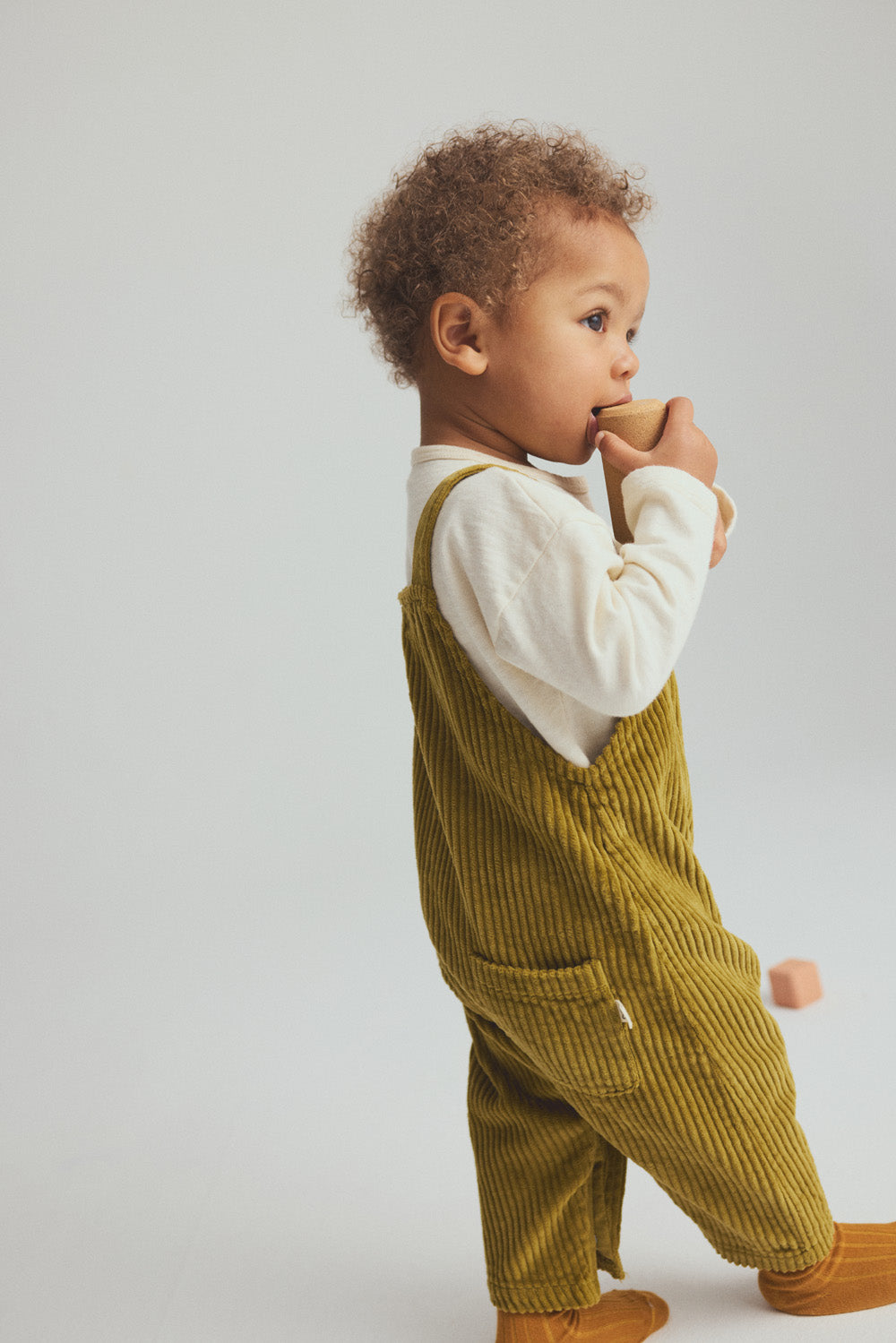 Wide Wale Corduroy Baby Overalls Green F26