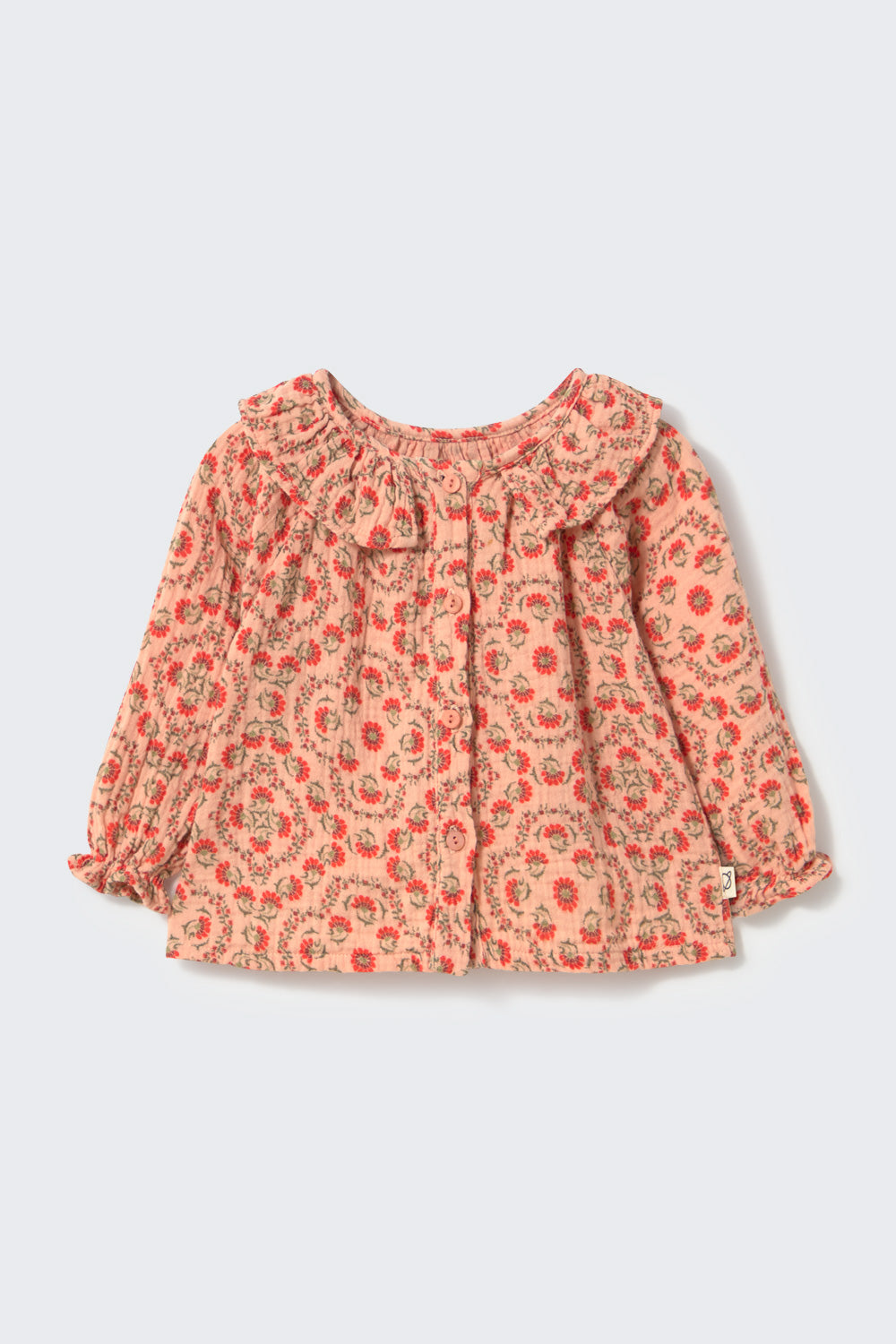 Textured Floral Print LS Blouse Petal F26
