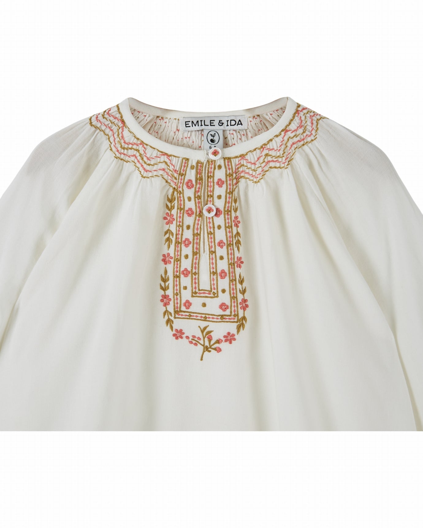 LS Blouse with Embroidery details White F26