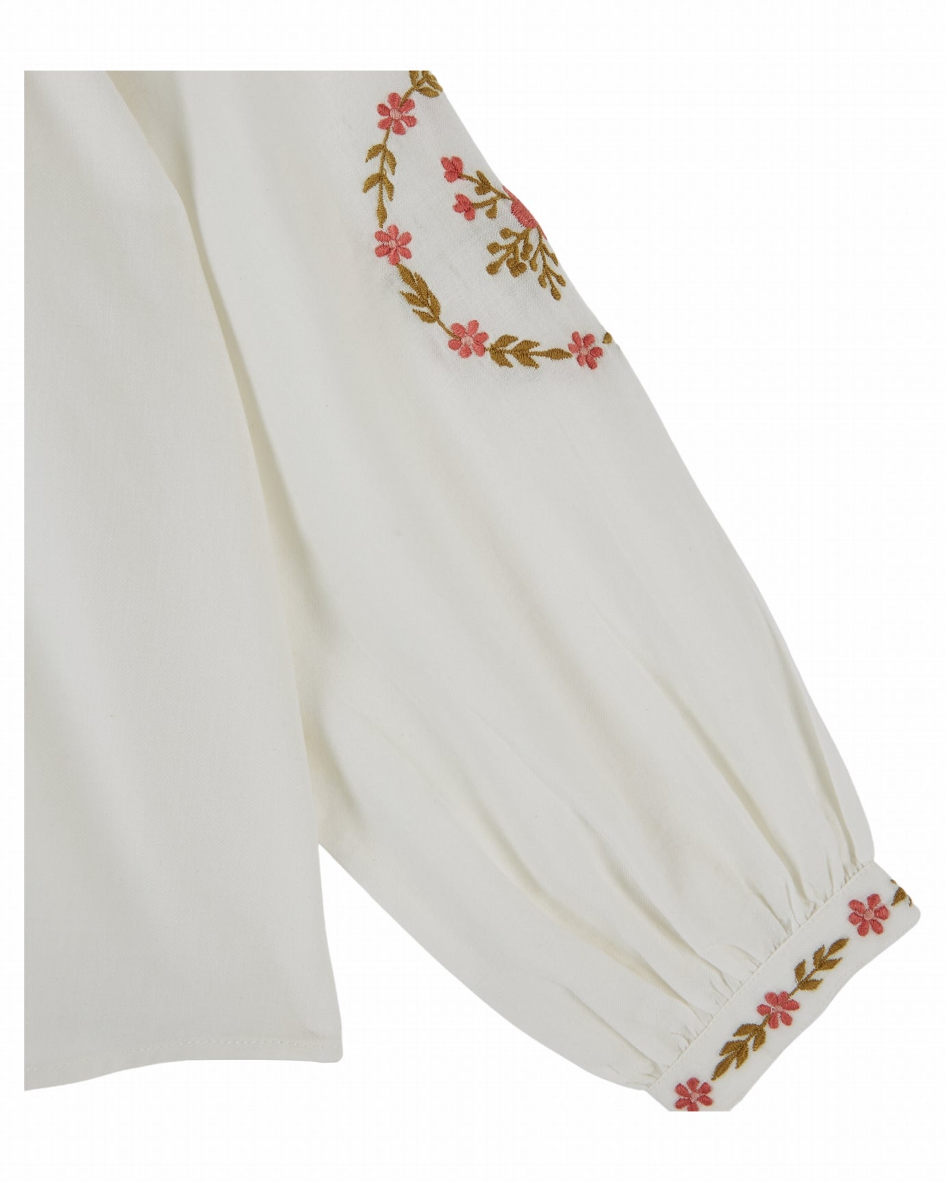 LS Blouse with Embroidery details White F26