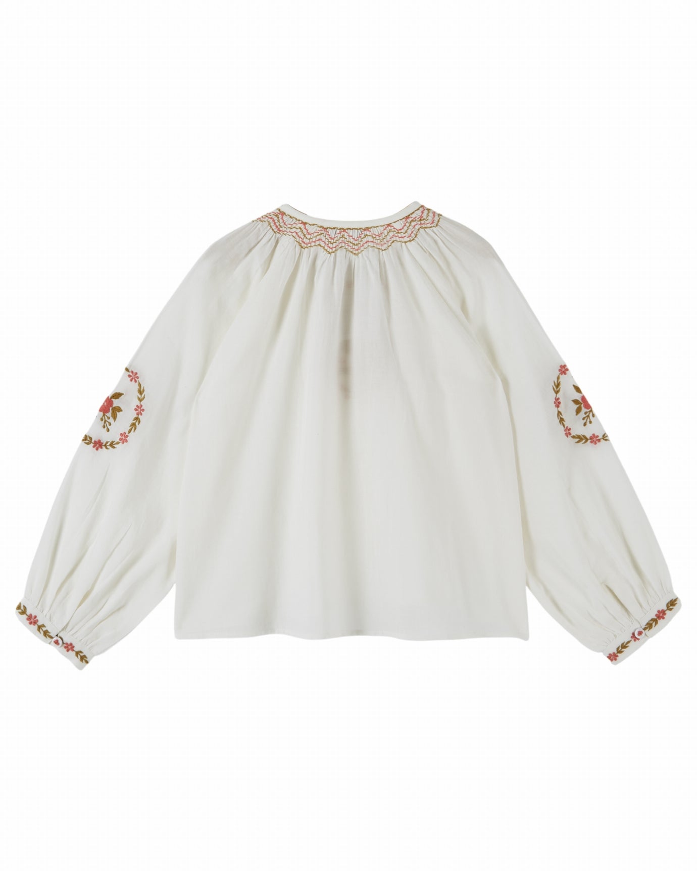 LS Blouse with Embroidery details White F26