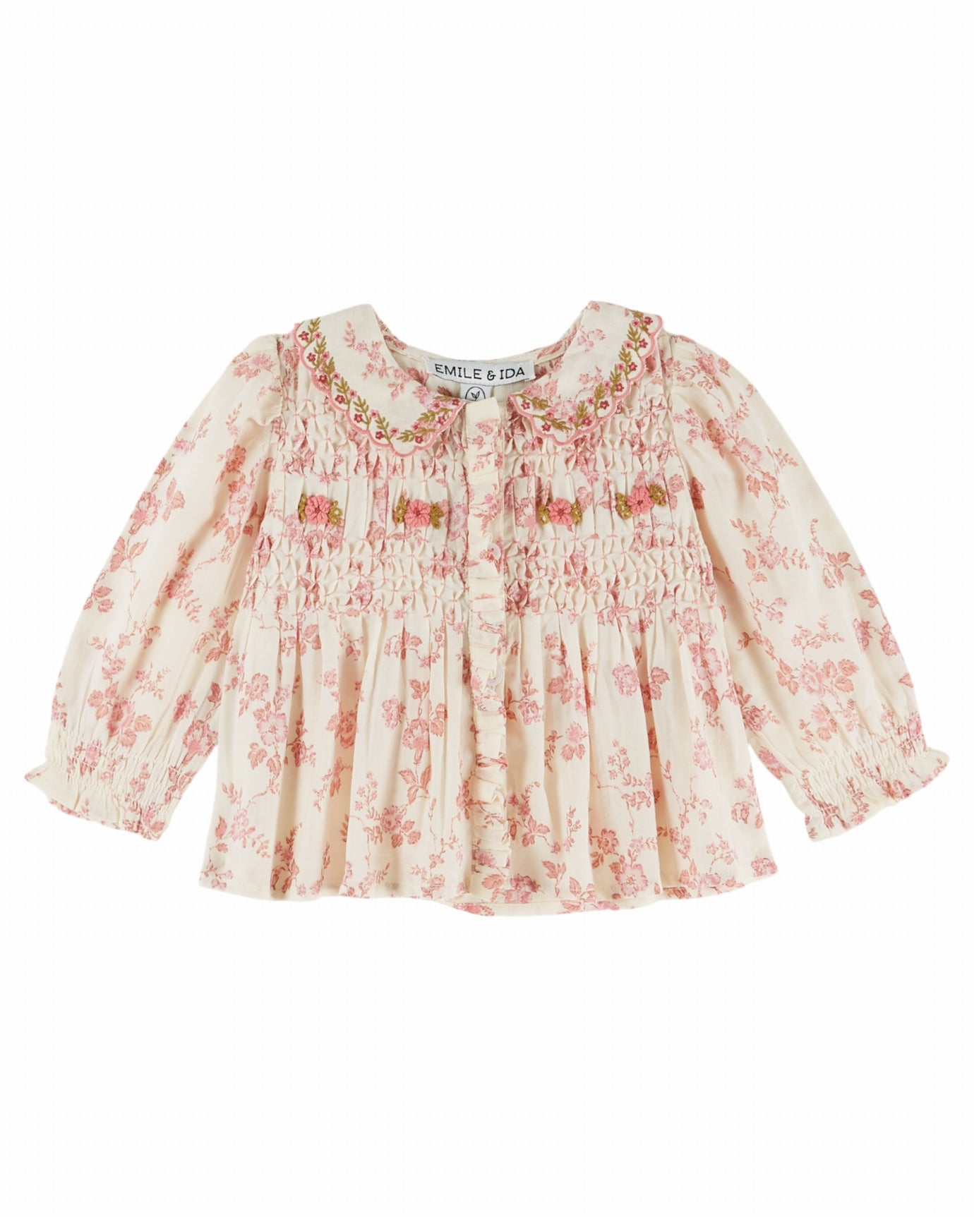 LS Smocked Blouse w/ embroidery Rosalie F26