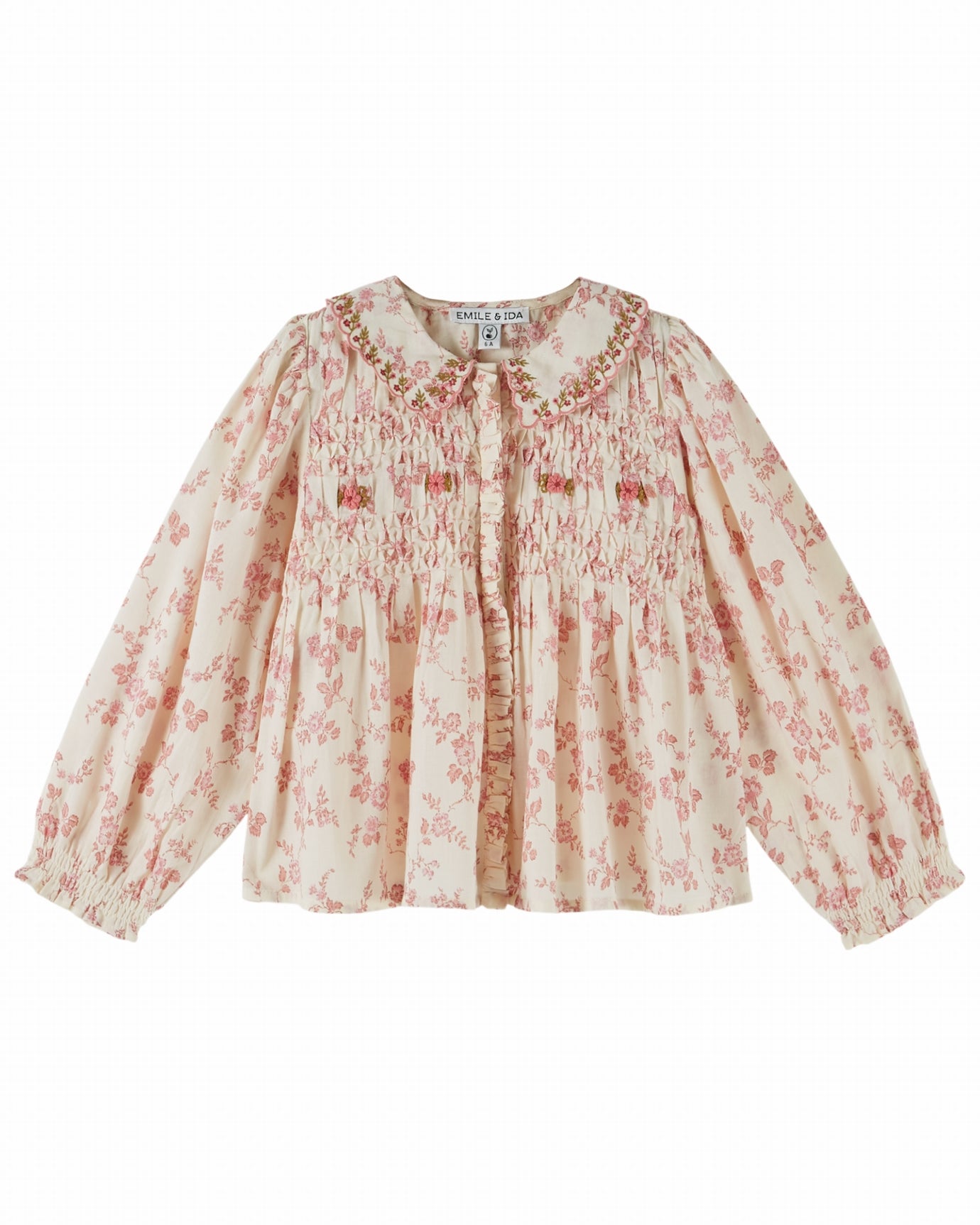 LS Smocked Blouse w/ embroidery Rosalie F26