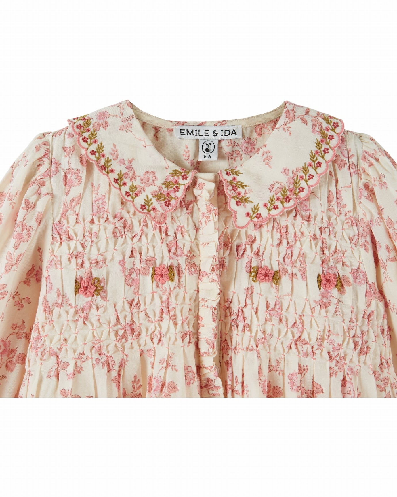 LS Smocked Blouse w/ embroidery Rosalie F26