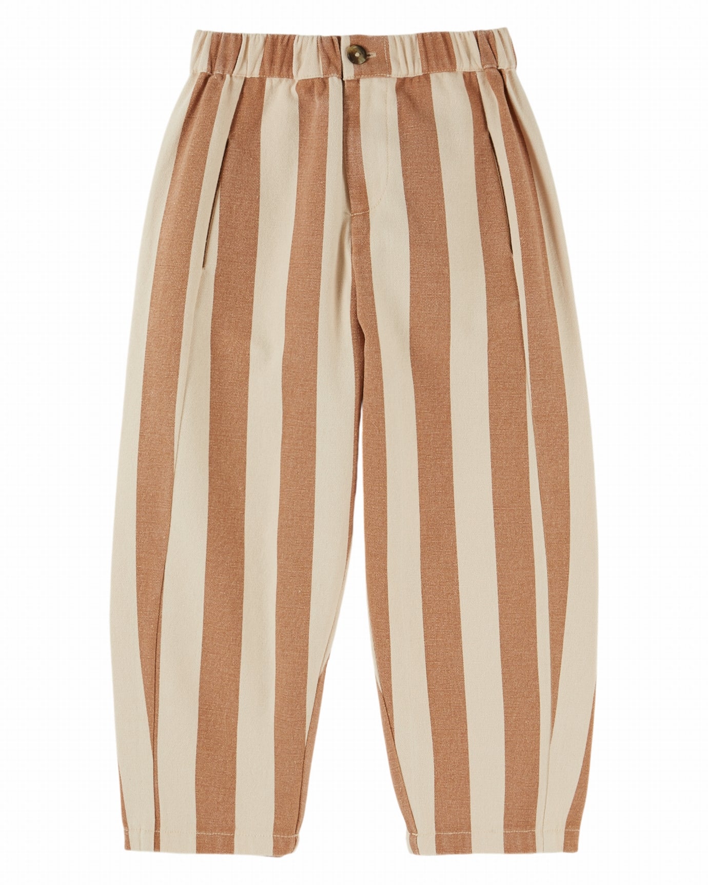 Cotton Stripe Pants Tumeric and Oatmeal F26
