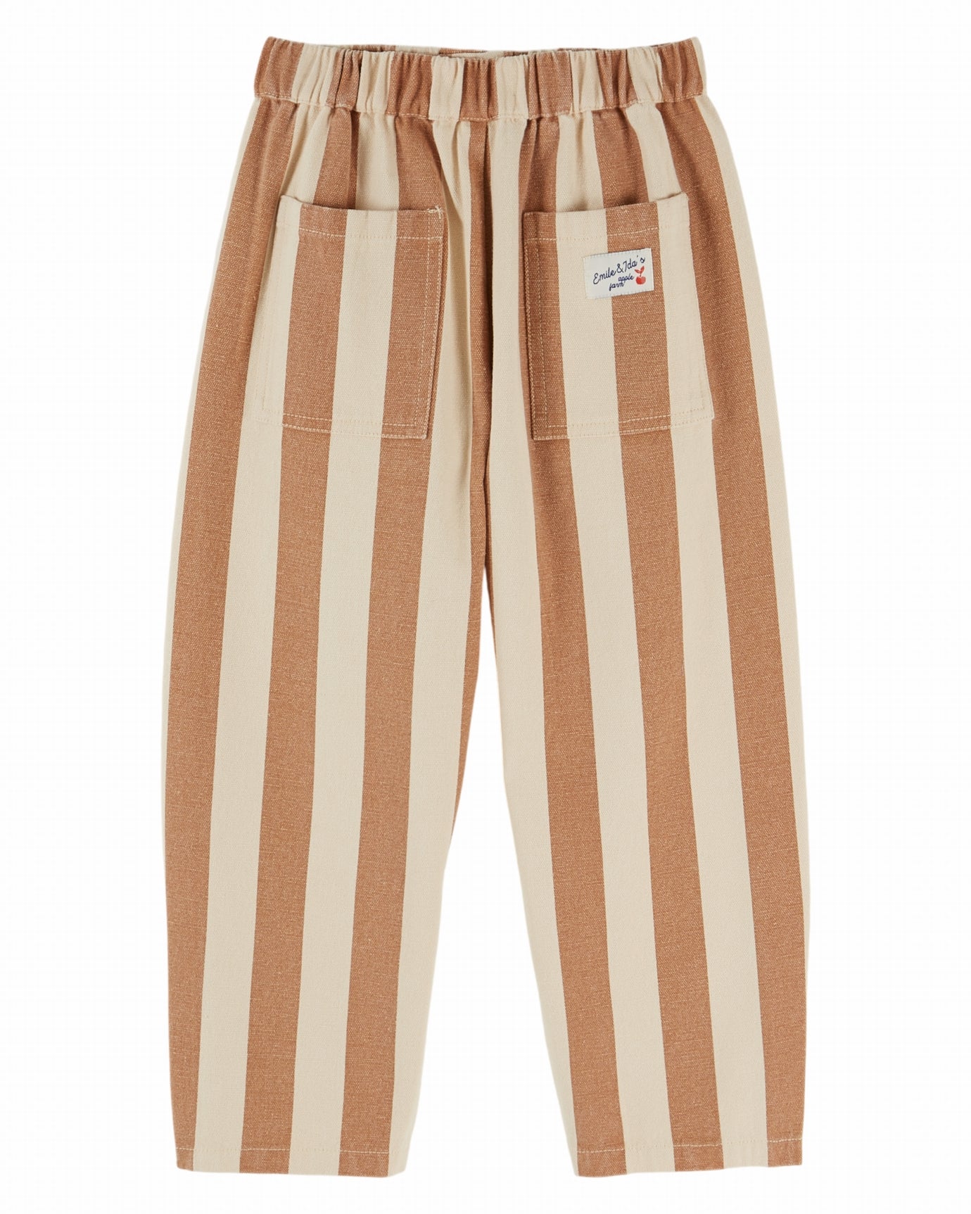 Cotton Stripe Pants Tumeric and Oatmeal F26