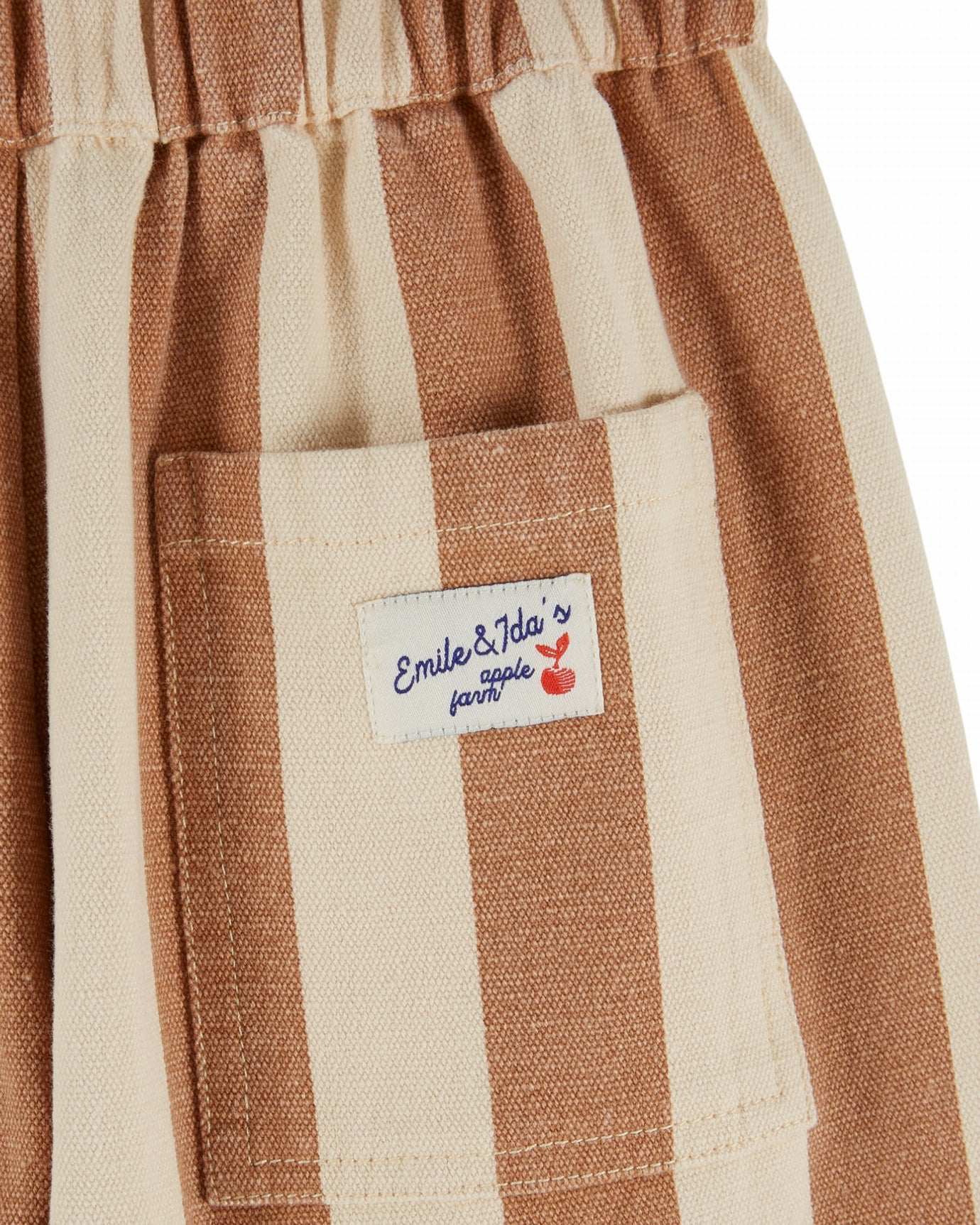 Cotton Stripe Pants Tumeric and Oatmeal F26