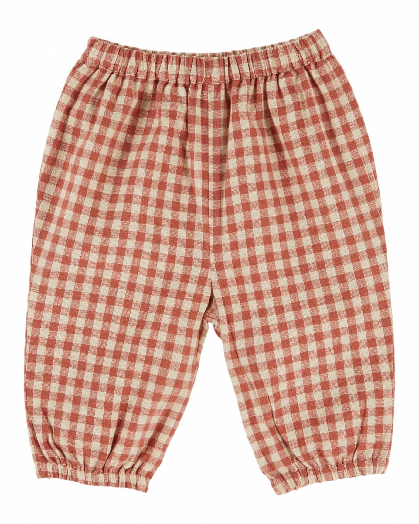 Baby Cotton Pants in Red White Gingham F26