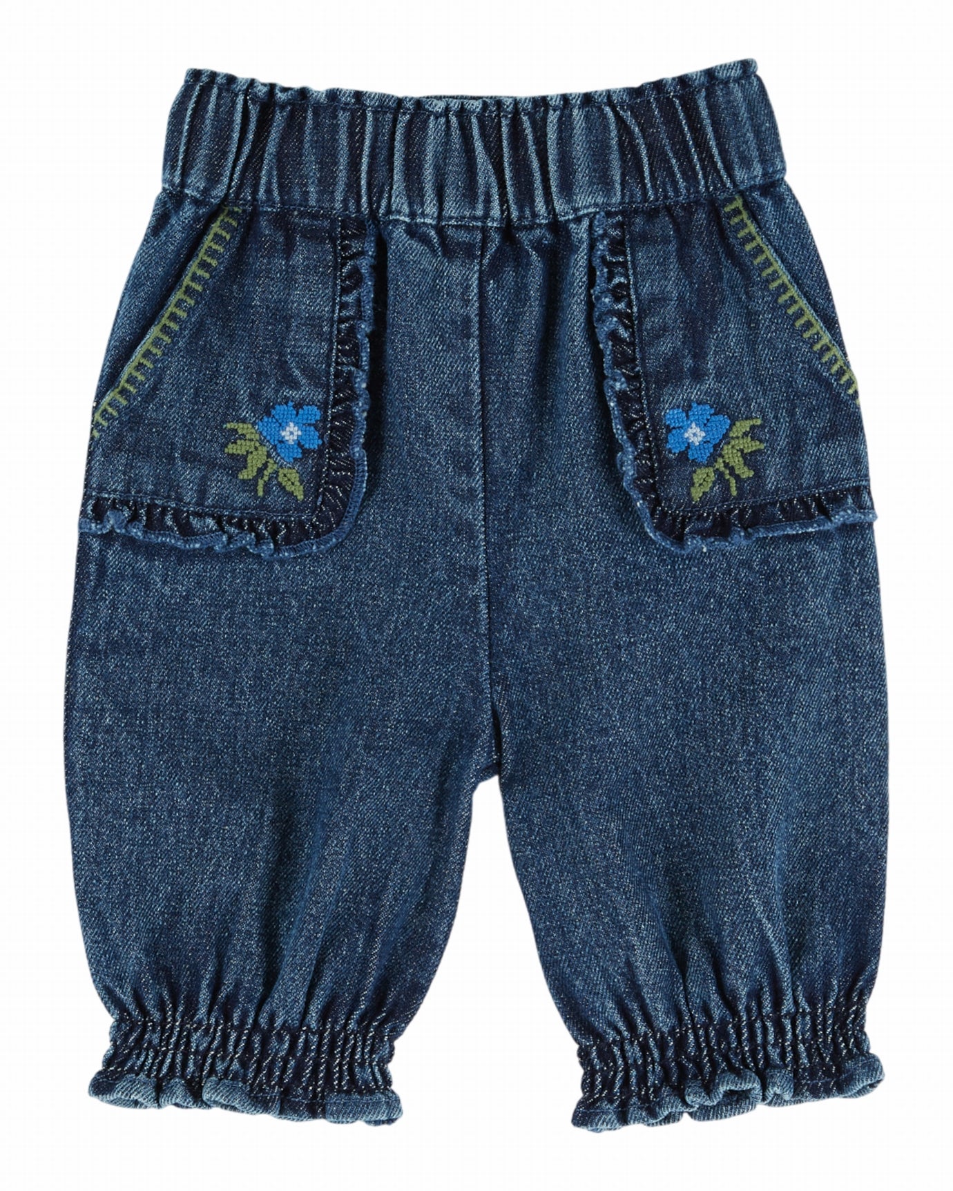 Baby Girl Denim Pants w/ Embroidery F26