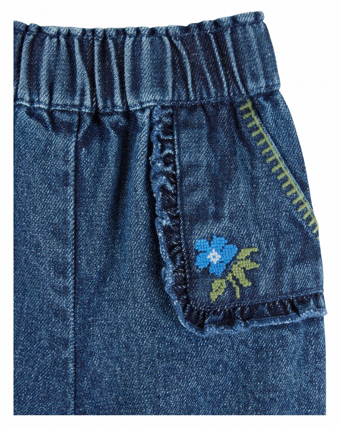Baby Girl Denim Pants w/ Embroidery F26