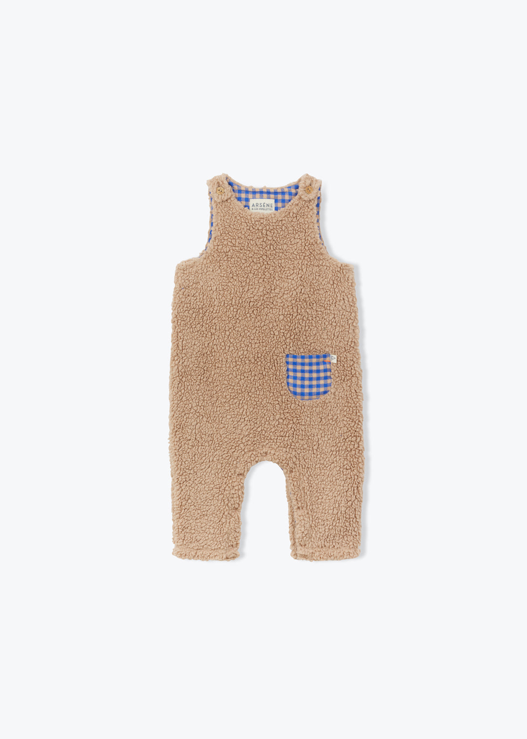 Baby Boy Sherpa Overalls Taupe F26