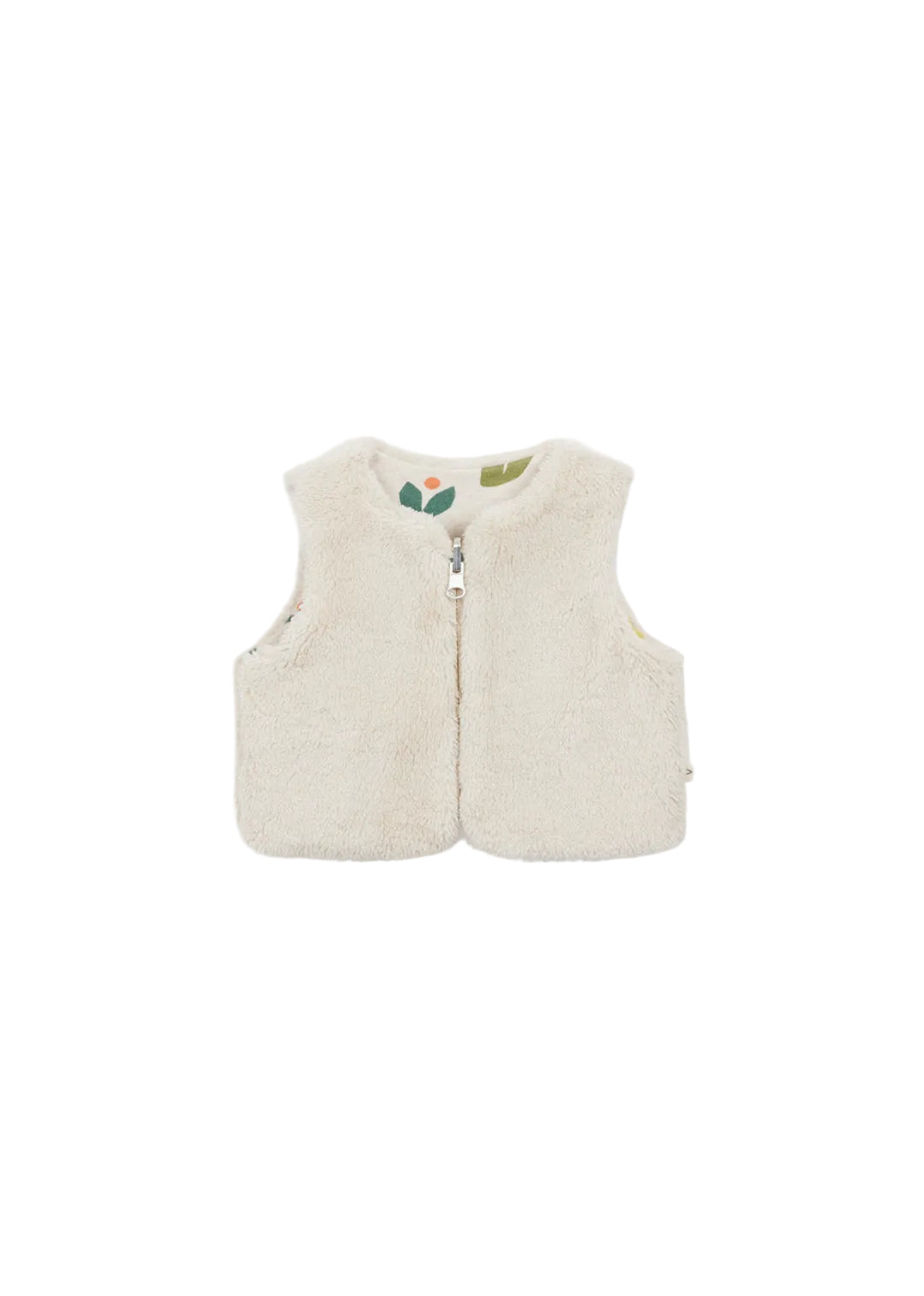 Baby Girl Reversible Teddy Vest w/ Floral Print F26