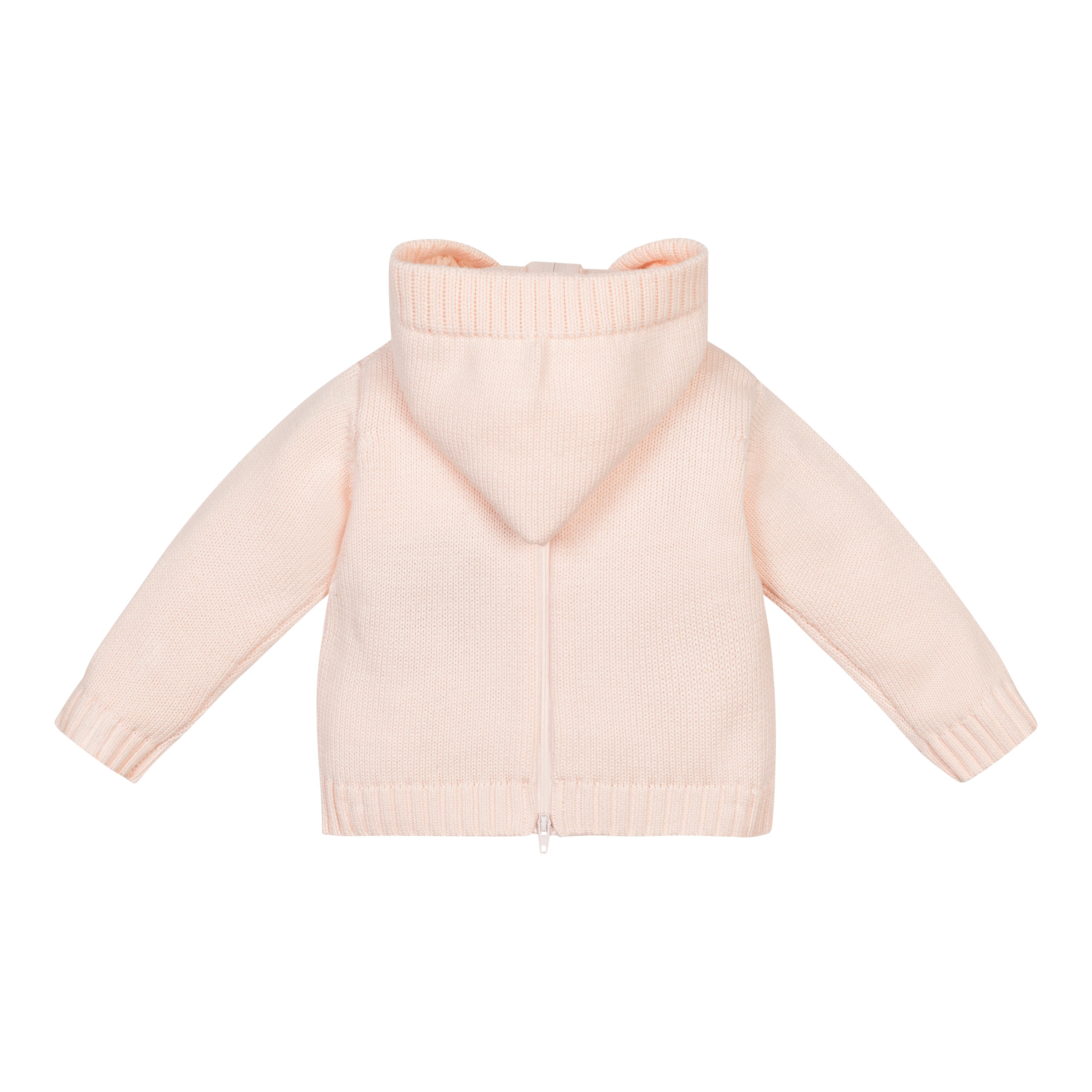 Pink Zip Up The Back Cable Knit Sweater