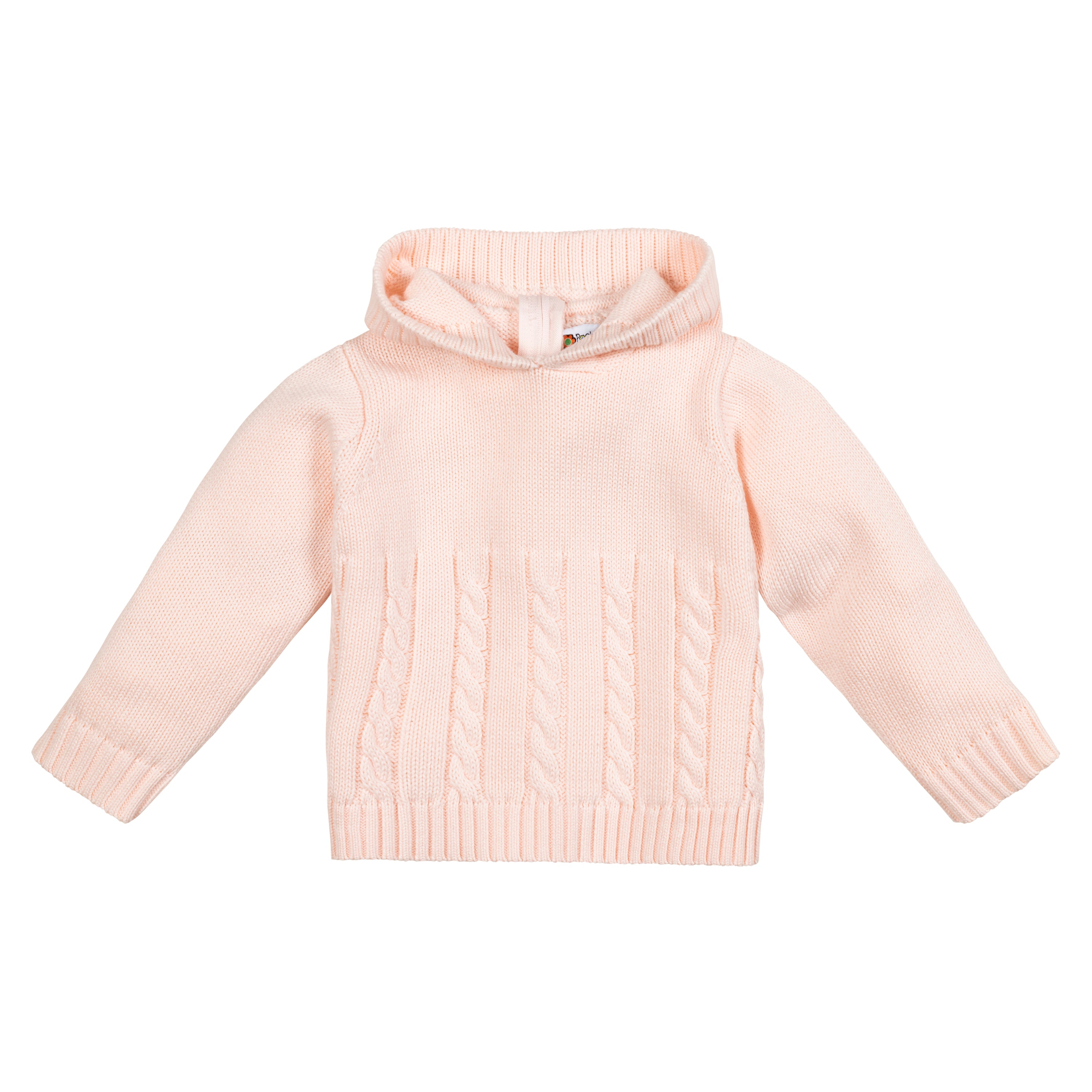 Pink Zip Up The Back Cable Knit Sweater