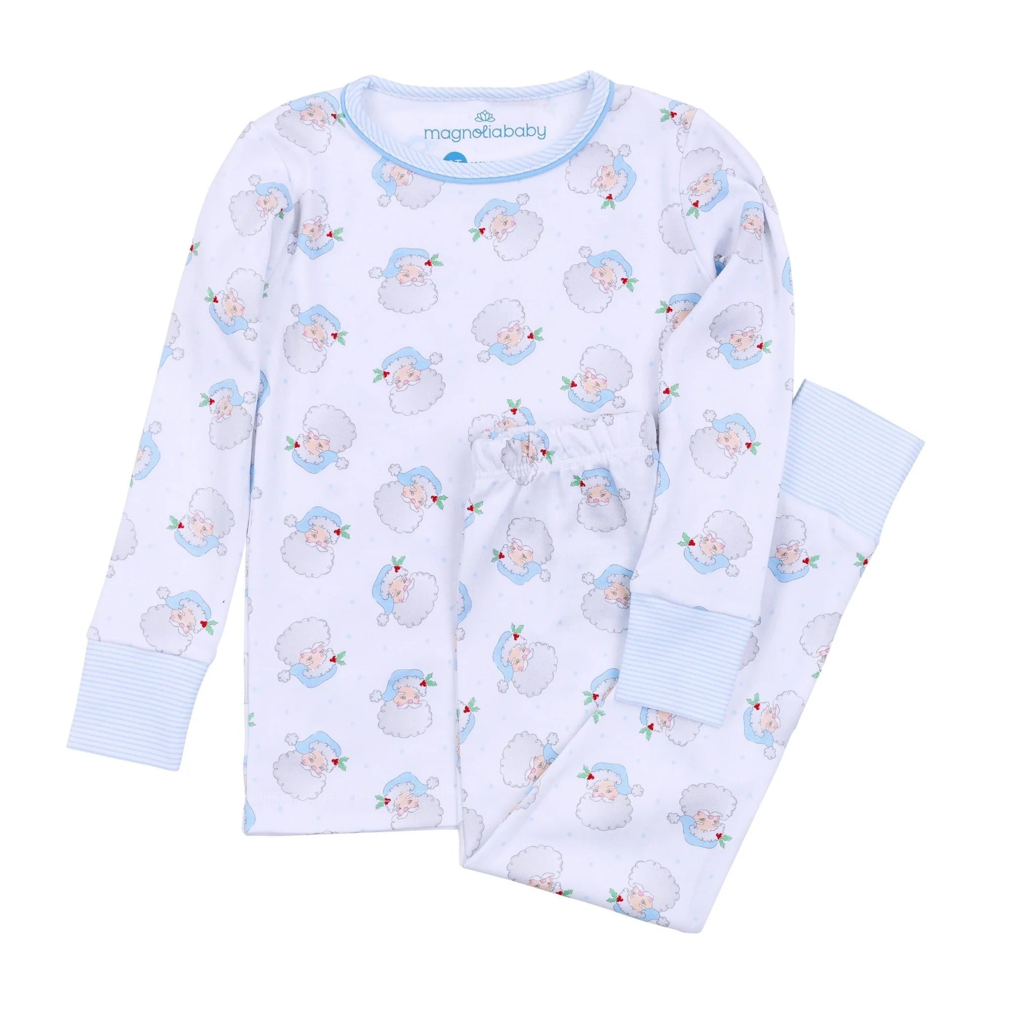 Santa Baby Light Blue Long Pajama
