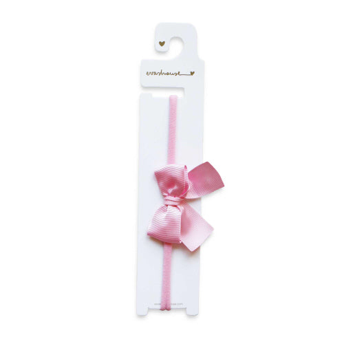 Midi gros grain sailor bow on a soft headband- Baby Pink