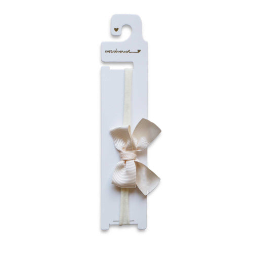 Midi gros grain sailor bow on a soft headband- Cream
