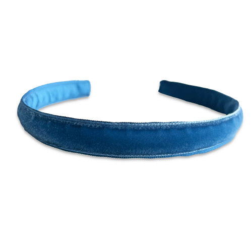 Single velvet headband- French Blue