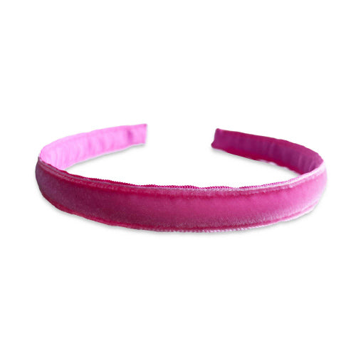 Single velvet headband- Watermelon Pink
