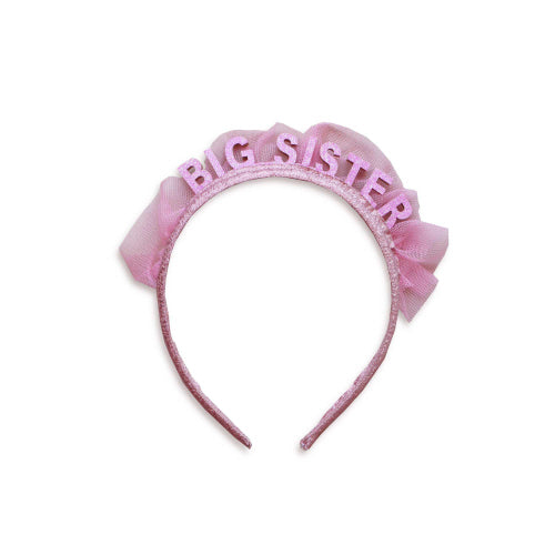 You name it headband- Big sister- Pink