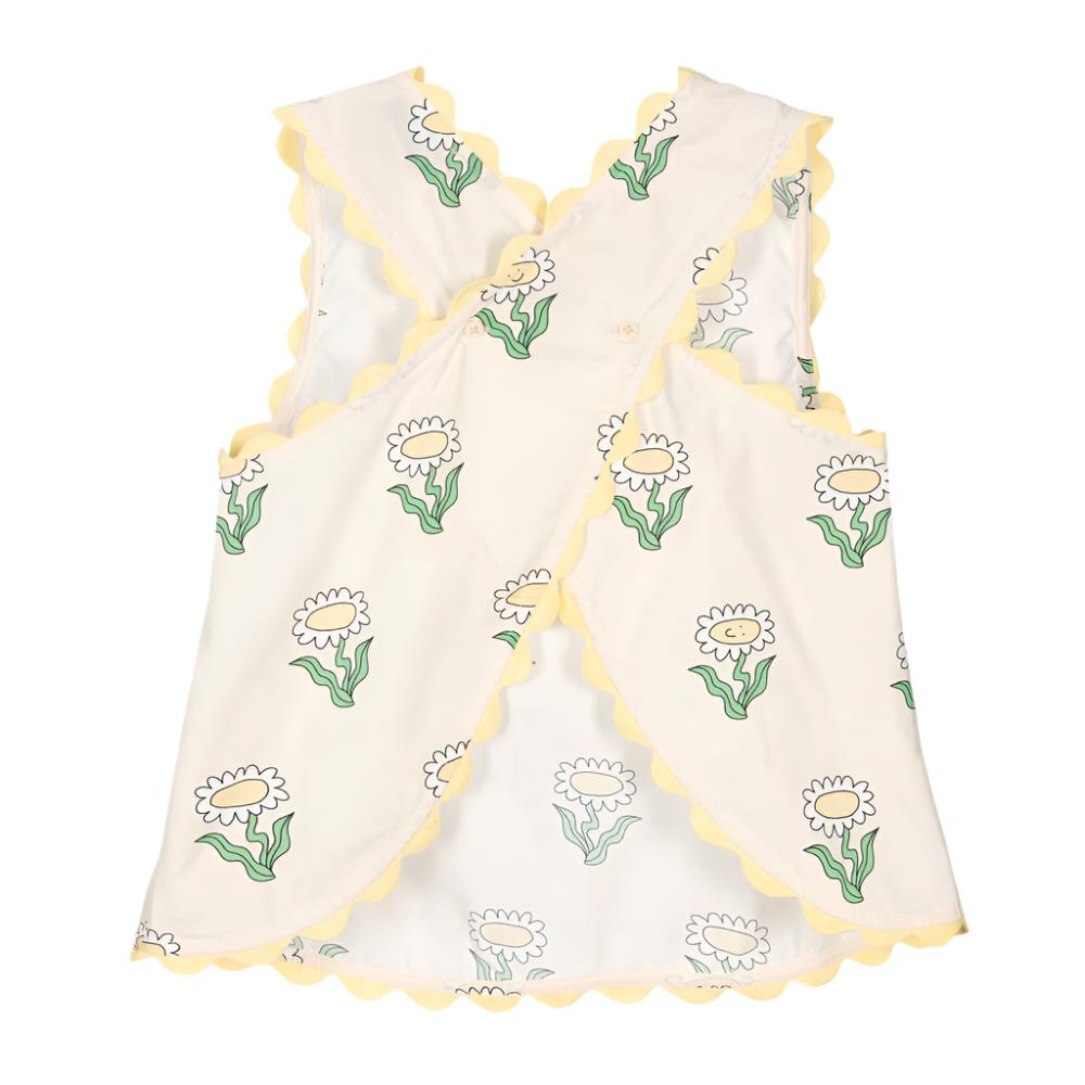 Girls Ivory Cotton Daisy Print Blouse
