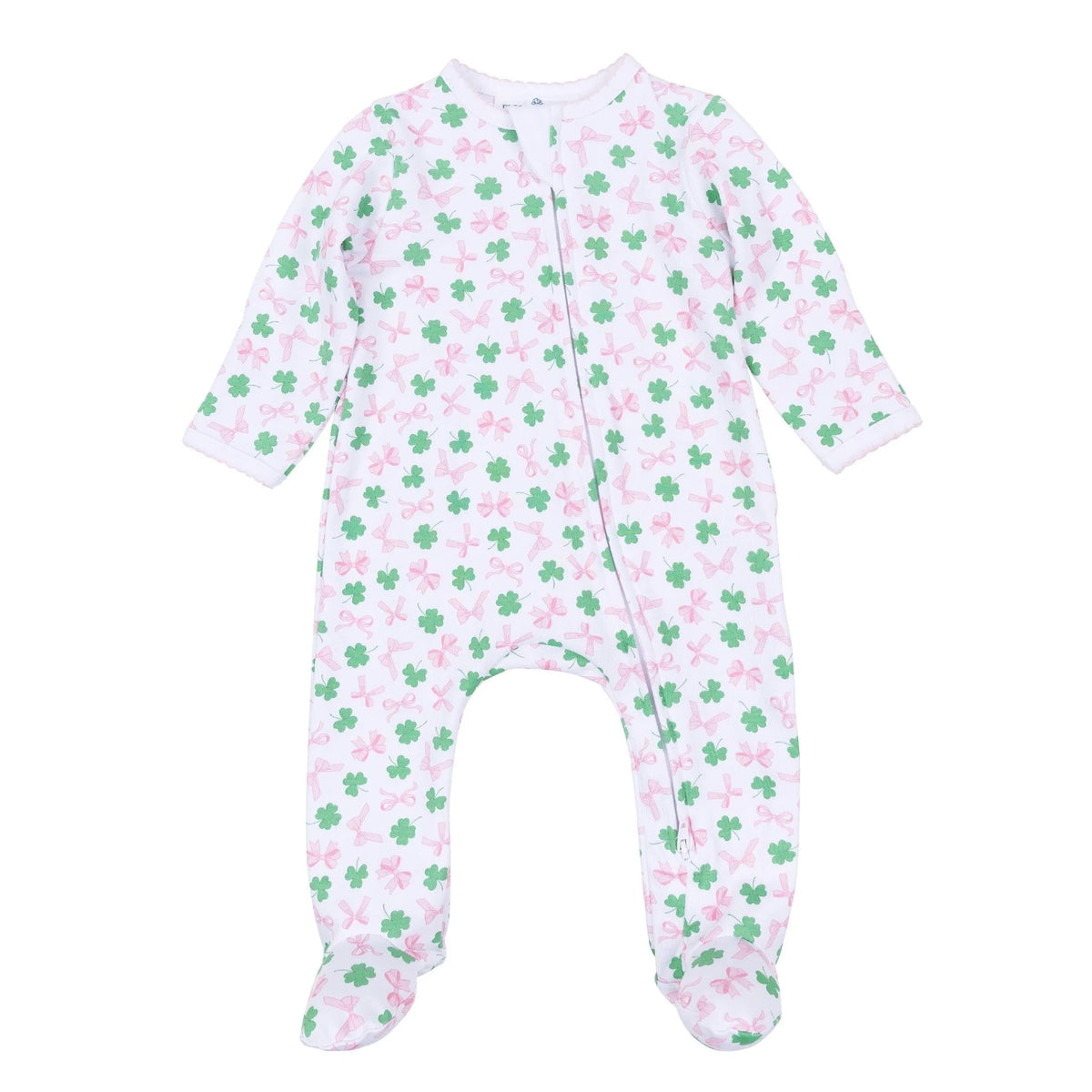 Sweet Clover Print Zip Footie F26