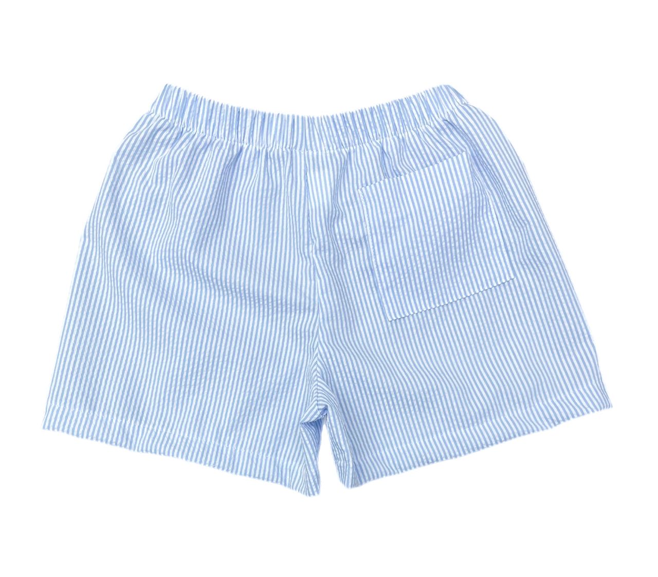 Conrad Short Imperial Blue Seersucker Stripe