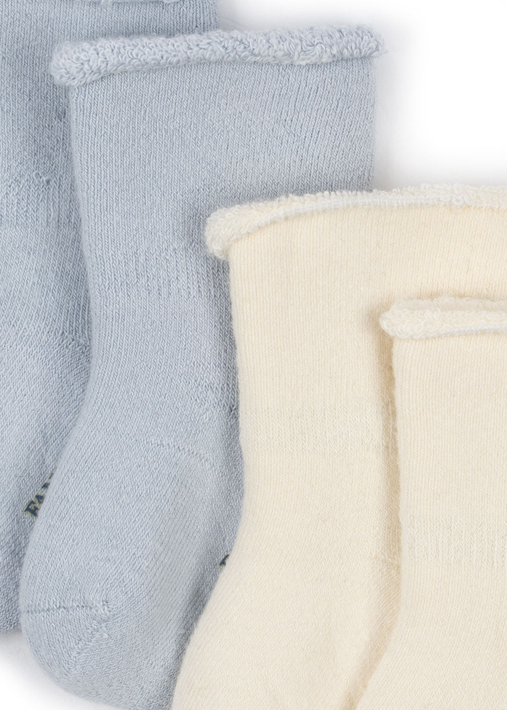 Two Pack Terry Socks Light Blue and Cream