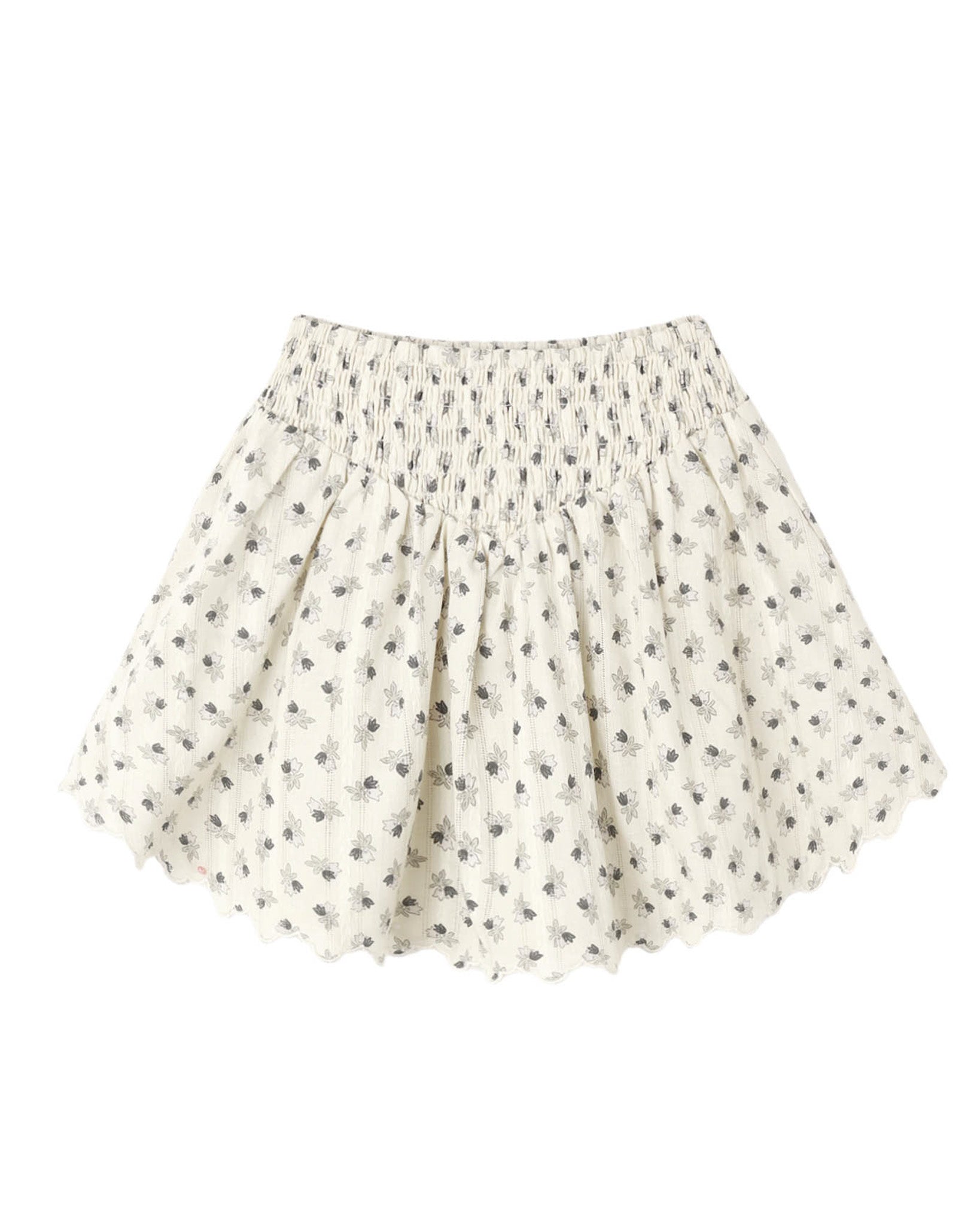 Smocked V Mini Skirt Vintage Fleur