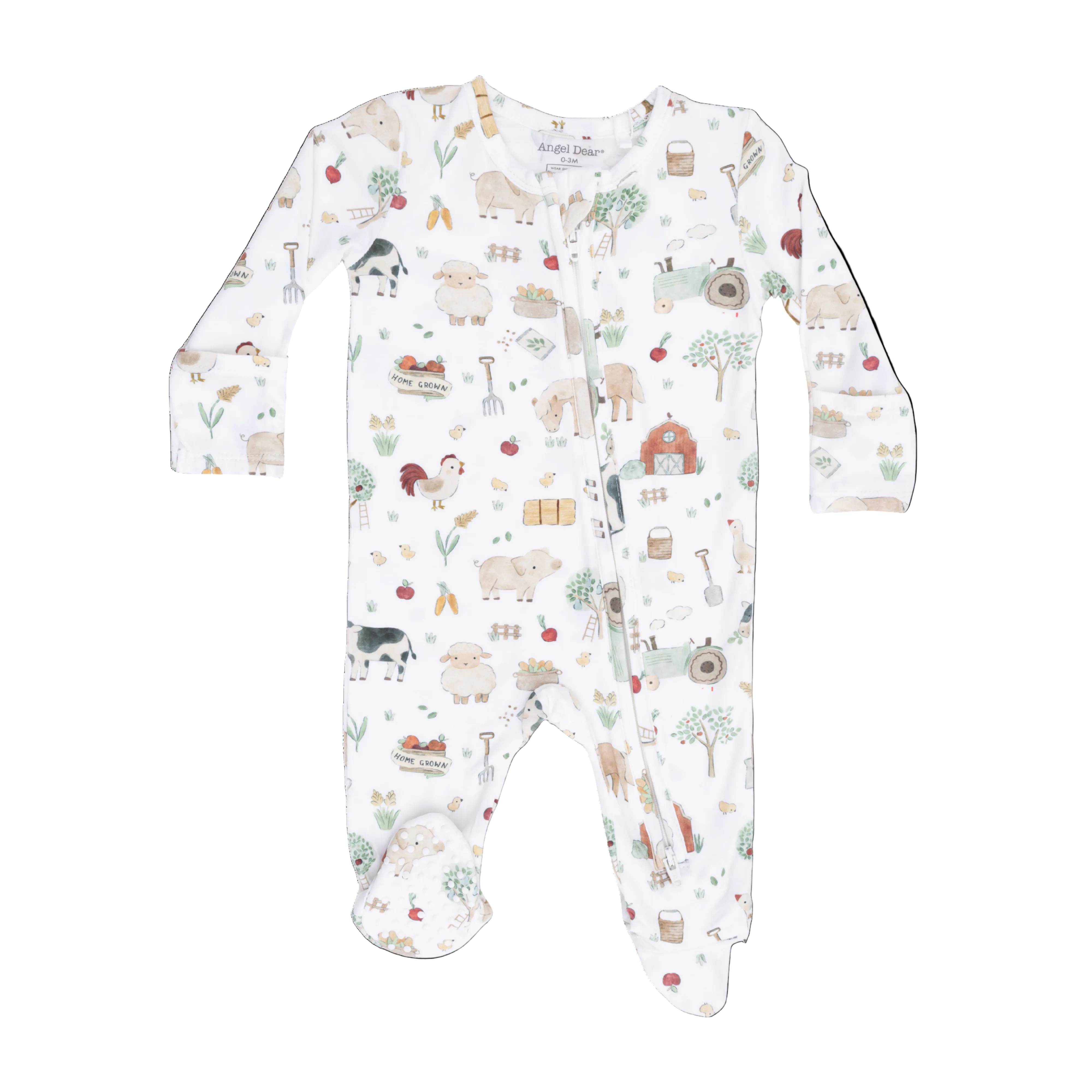 Cute Farm Animals 2 Way Zipper Footie