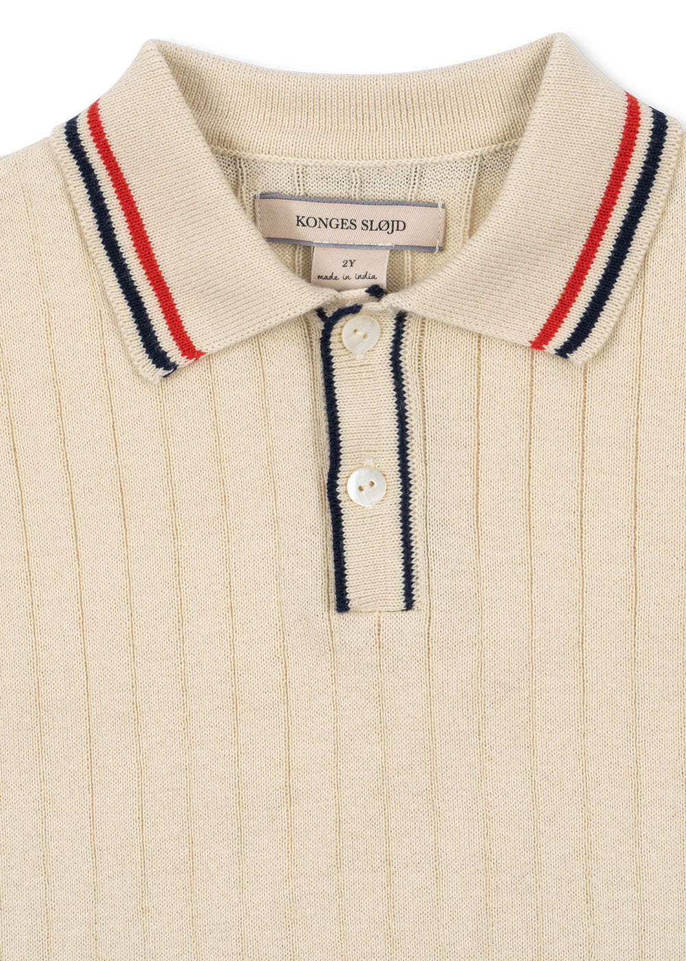 MIO KNIT POLO GOTS Almond Milk SS26