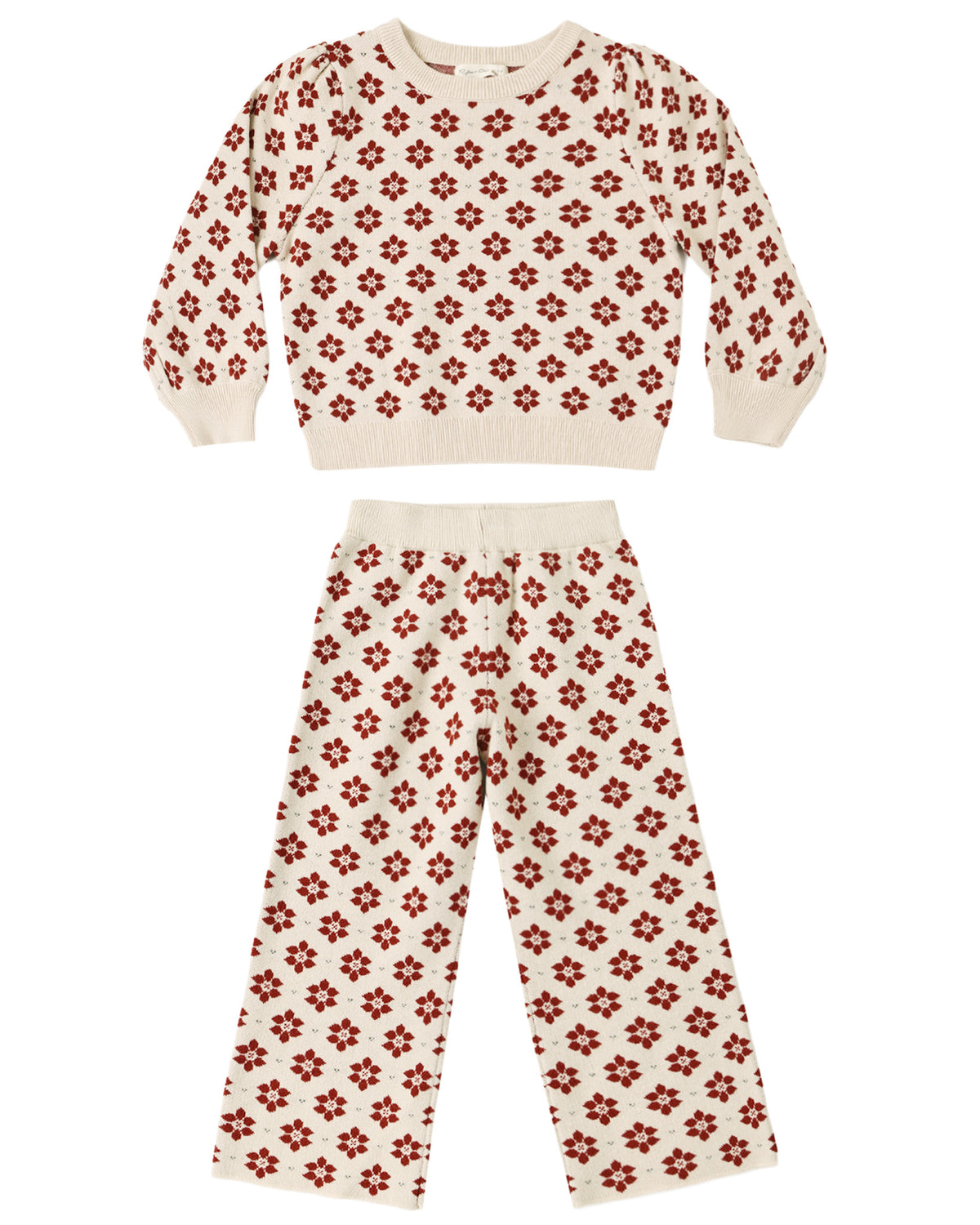 Jacquard Knit Set Poinsettia