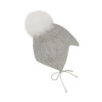 Bonnet Wool knot Alpaca PomPom Grey