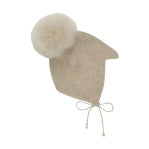 Bonnet Wool knot Alpaca PomPom Tan