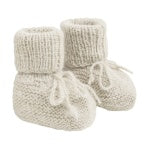 Booties Alpaca Wool Knit Cream